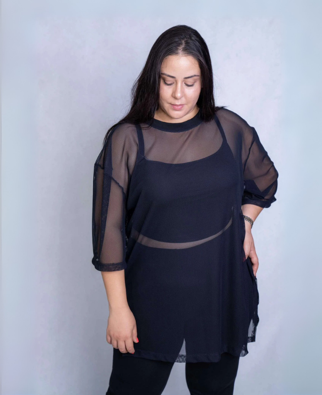 T-shirt en Filet Transparent